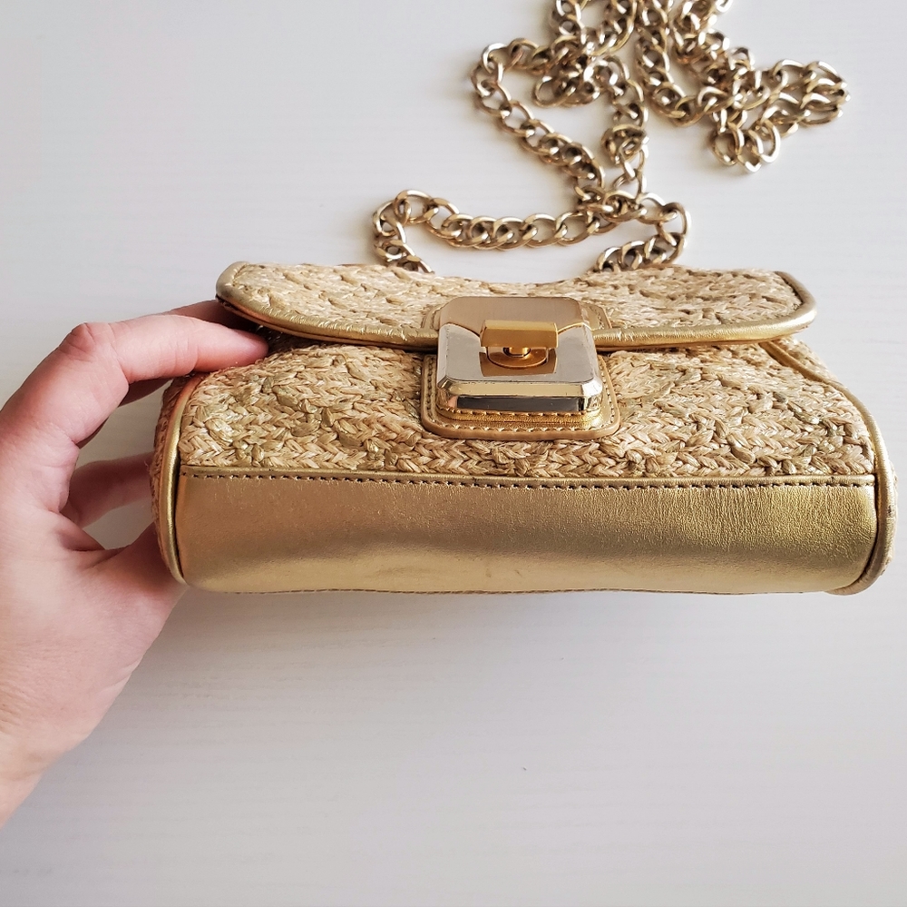 MARCIANO Gold Raffia Purse - Picture 6 of 17